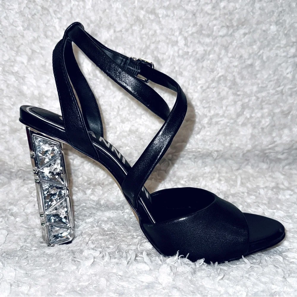 Gianni Bini Leather Heels with Jewel Accents - Picture 3 of 8